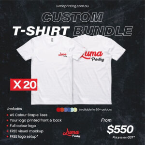 20 x AS Colour Printed Staple Tee's